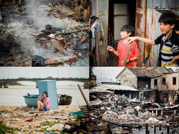 Chạnh lòng trước hình ảnh người dân xóm Cồn (Nha Trang) sau "bão lửa"