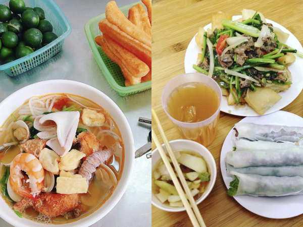 Trưa nay "măm" gì: Ghé phố Ngũ Xã "oanh tạc" món bún Thái hải sản và phở cuốn