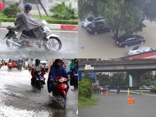 Hà Nội: Ảnh hưởng bão số 2, các tuyến đường Thủ đô ngập nặng
