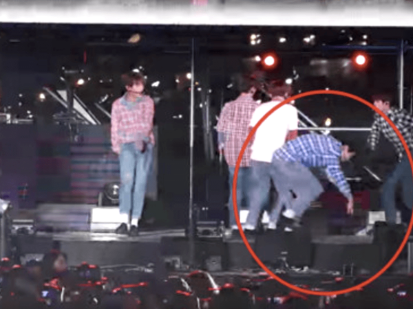 Wanna One vẫn biểu diễn hết mình dù liên tục trượt ngã vì sân khấu trơn trượt