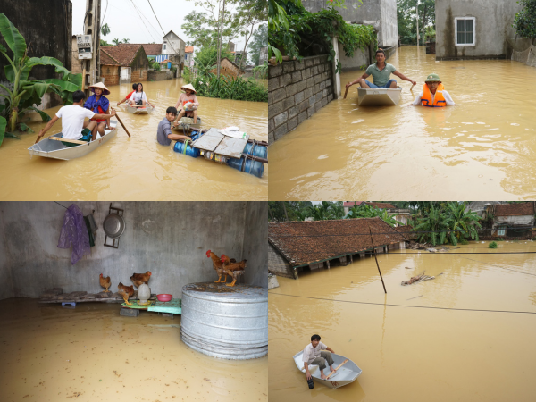 Xã ngoại thành Hà Nội vật lộn trong biển nước ngập