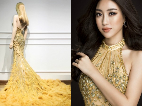 Cận cảnh trang phục dạ hội lộng lẫy mà Mỹ Linh sẽ diện trong đêm chung kết Miss World