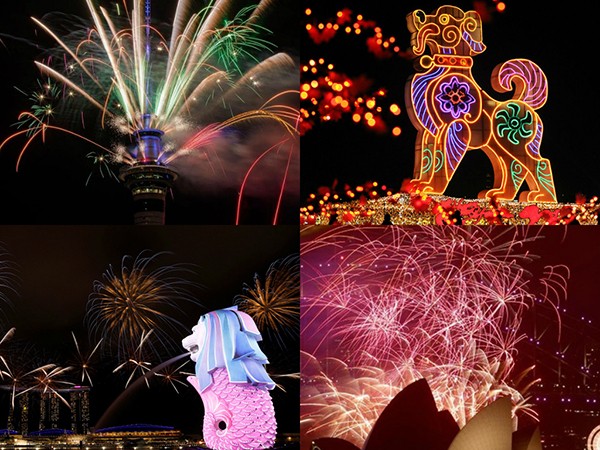 "Đại tiệc" pháo hoa rực rỡ trên khắp thế giới chào đón năm mới 2018