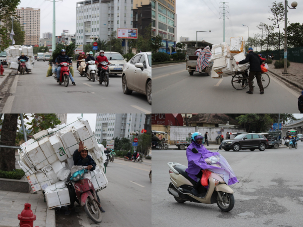 Rét đậm 13 độ C kèm gió lớn, nhiều người Hà Nội đi xe không vững