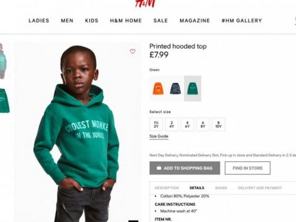 H&M bị lên án vì chụp ảnh em bé mẫu da màu với áo hoodie có slogan gây tranh cãi