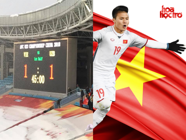 Chung kết U23 Châu Á 2018: Kết thúc hiệp 1, "người hùng" Quang Hải gỡ hòa với tỉ số 1-1 