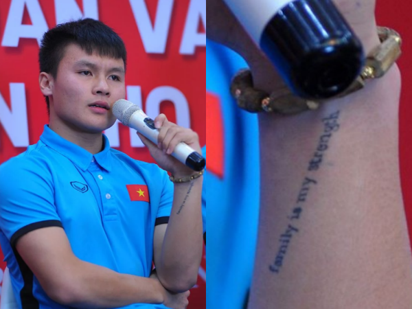 Người hâm mộ xúc động khi nhìn thấy hình xăm đặc biệt trên tay cầu thủ Quang Hải