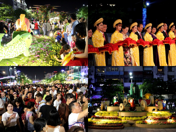 TP.HCM: Hàng chục ngàn người chen vai tại đường hoa Nguyễn Huệ