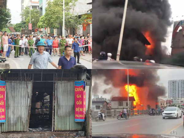 Hà Nội: Cháy lớn gần chân cầu Vĩnh Tuy, một cụ già tử vong