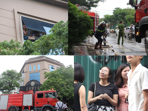 Hà Nội: Hàng chục người hoảng sợ kêu cứu bên cửa sổ tòa nhà đang cháy