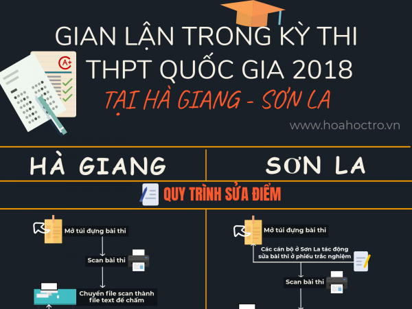 Infographic: Cách thức gian lận điểm thi THPT QG tại Hà Giang và Sơn La khác nhau thế nào?