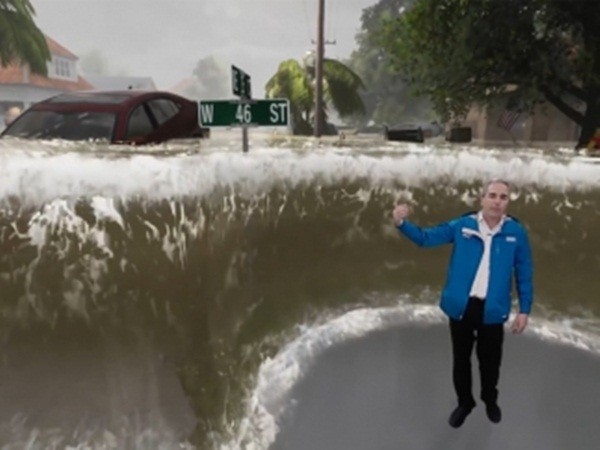 Kênh thời tiết ở Mỹ mô phỏng bão bằng AR khiến nhiều người xem hốt hoảng