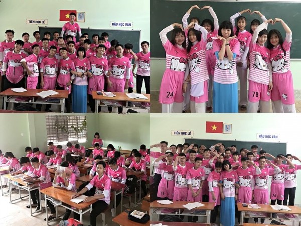 Cười sái quai hàm với đồng phục lớp "hồng hồng tuyết tuyết" của teen THPT Tân Lược (Vĩnh Long)