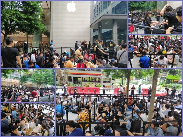 Dân buôn Việt Nam nằm la liệt, đói lả trước cửa hàng Apple Store ở Singapore