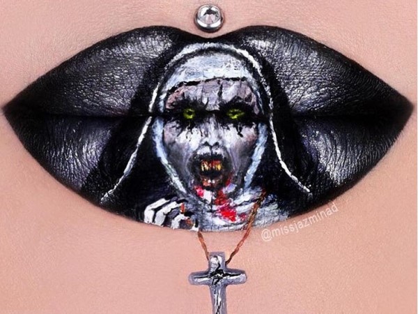 The Nun "chúm chím" trên môi: "Triển lãm nghệ thuật" trên đôi môi