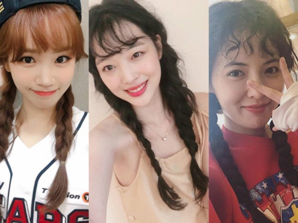 Dàn mỹ nhân Hàn "trở về tuổi thơ" với kiểu tóc tết hai bên