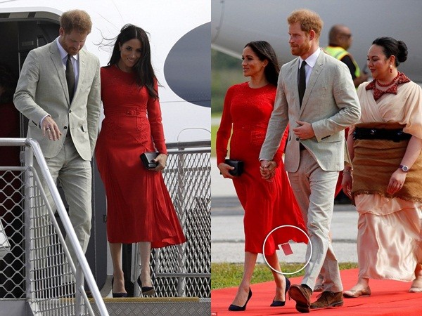 Xuất hiện vô cùng nổi bật cùng Hoàng tử Harry nhưng Công nương Meghan lại mặc váy quên không cắt mác
