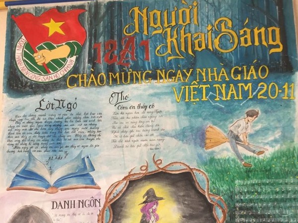 Teen Quảng Trị đưa truyện Harry Potter vào tạo hình cho báo tường mừng 20/11
