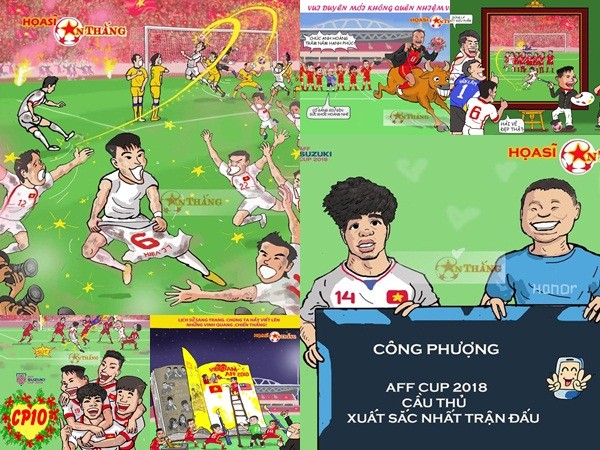 Họa sĩ Việt vẽ tranh cổ vũ tuyển Việt Nam trước trận gặp Malaysia