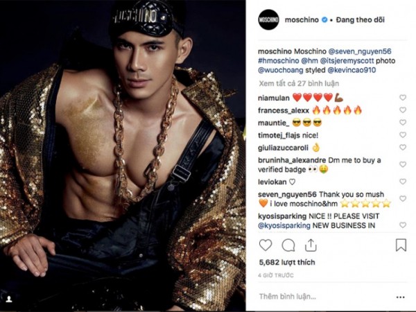 Giám đốc sáng tạo của Moschino thích thú trước hình ảnh của chàng mẫu Việt