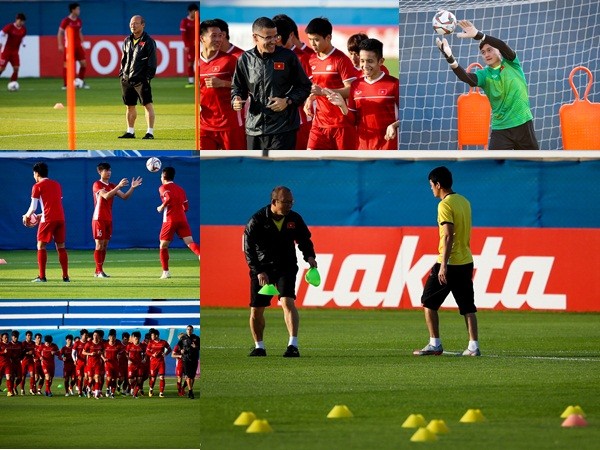 Thầy Park tự tay xếp đồ tập cho tuyển Việt Nam trước trận gặp Nhật Bản