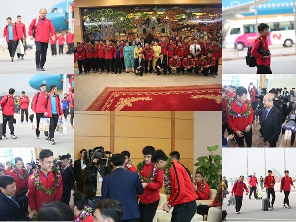 Đội tuyển Việt Nam được vinh danh ở sân bay Nội Bài