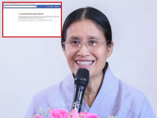Facebook chính thức khoá hai tài khoản của bà Phạm Thị Yến chùa Ba Vàng