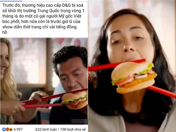Không chỉ Việt Nam, dân mạng Hàn, Trung cũng bức xúc vì quảng cáo dùng đũa ăn hamburger
