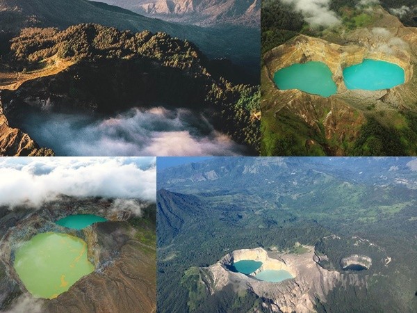 Hồ nước kỳ lạ, thay đổi nhiều màu liên tục trên ngọn núi thiêng