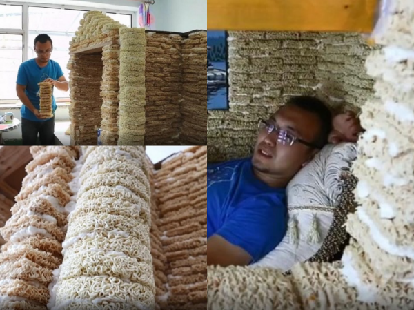 Ông bố dùng hơn 2.000 gói mì ăn liền tái chế thành ngôi nhà đồ chơi cho con sắp chào đời