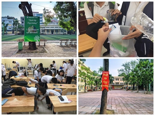 Teen THPT Yên Hòa chung tay xây dựng thế giới xanh trong khuôn viên trường học 