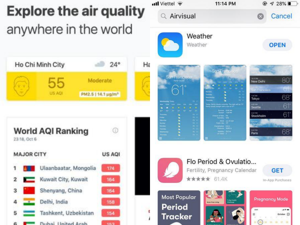 Ứng dụng AirVisual bất ngờ biến mất trên các kho ứng dụng smartphone tại Việt Nam?