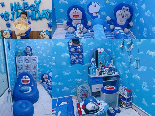 Cô gái 27 tuổi thiết kế phòng ngủ ngập tràn hình Doraemon
