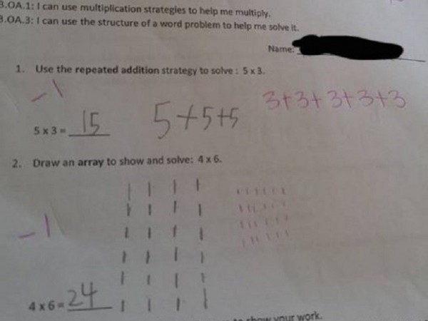 Bài toán lớp 3 và cách chấm điểm của giáo viên khiến cộng đồng mạng tranh cãi dữ dội