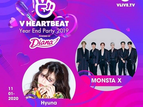 Hyuna và Monsta X trở lại Việt Nam, tham gia "V HEARTBEAT YEAR END PARTY 2019"