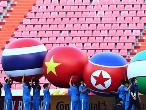 Quả bóng mang hình quốc kỳ Việt Nam xuất hiện ở lễ khai mạc U23 châu Á